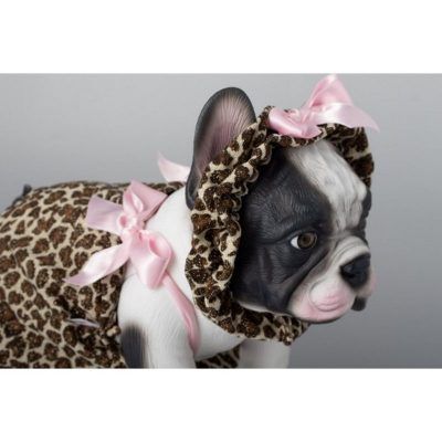 Lily la bulldog pelele leopardo lazos rosas